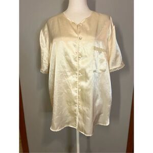 💫Vintage💫 Erika‎ Taylor intimates satin lace sexy pajama top size 1X BIN R